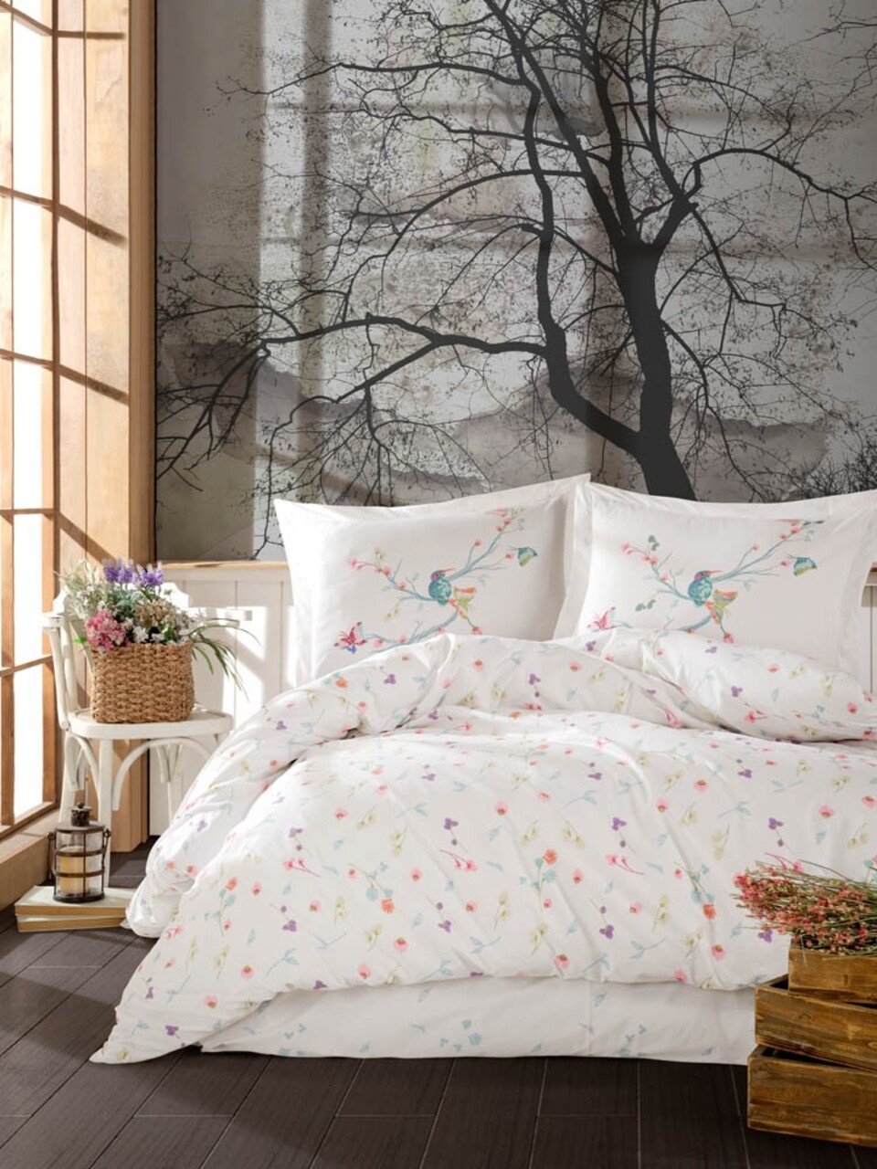 Lenjerie de pat dubla king size, Primacasa by Turkiz, Cappi 182TRK62248, 3 piese, bumbac ranforce, multicolor - imagine 6